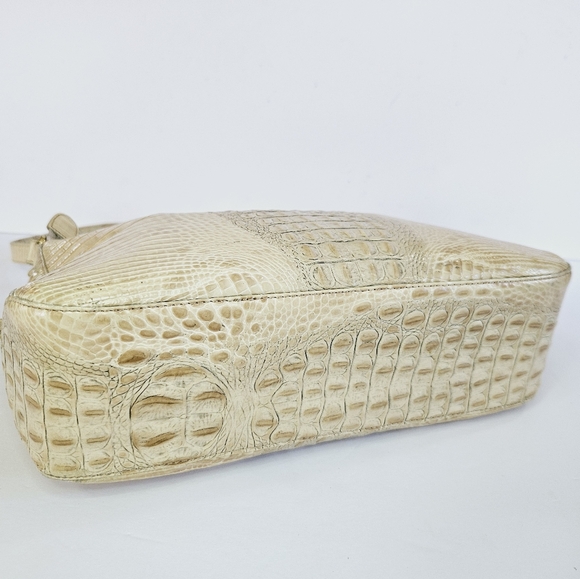 Vintage Brahmin Isabelle Toggle Ivory Cream Crocodile Leather Shoulder Bag Purse - Picture 12 of 16